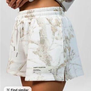 Women's White oak camo Print Drawstring sweat Shorts